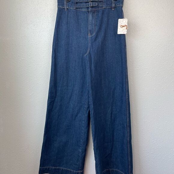 NWT We The Free Indigo Rinse Wash Wide Leg Jeans Sizes 24 and 28 - Picture 1 of 8